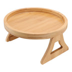 Sofa Tray Bamboo Wood Texture Armrest Couch Clip On Tray Table for Coffee Tea Snacks