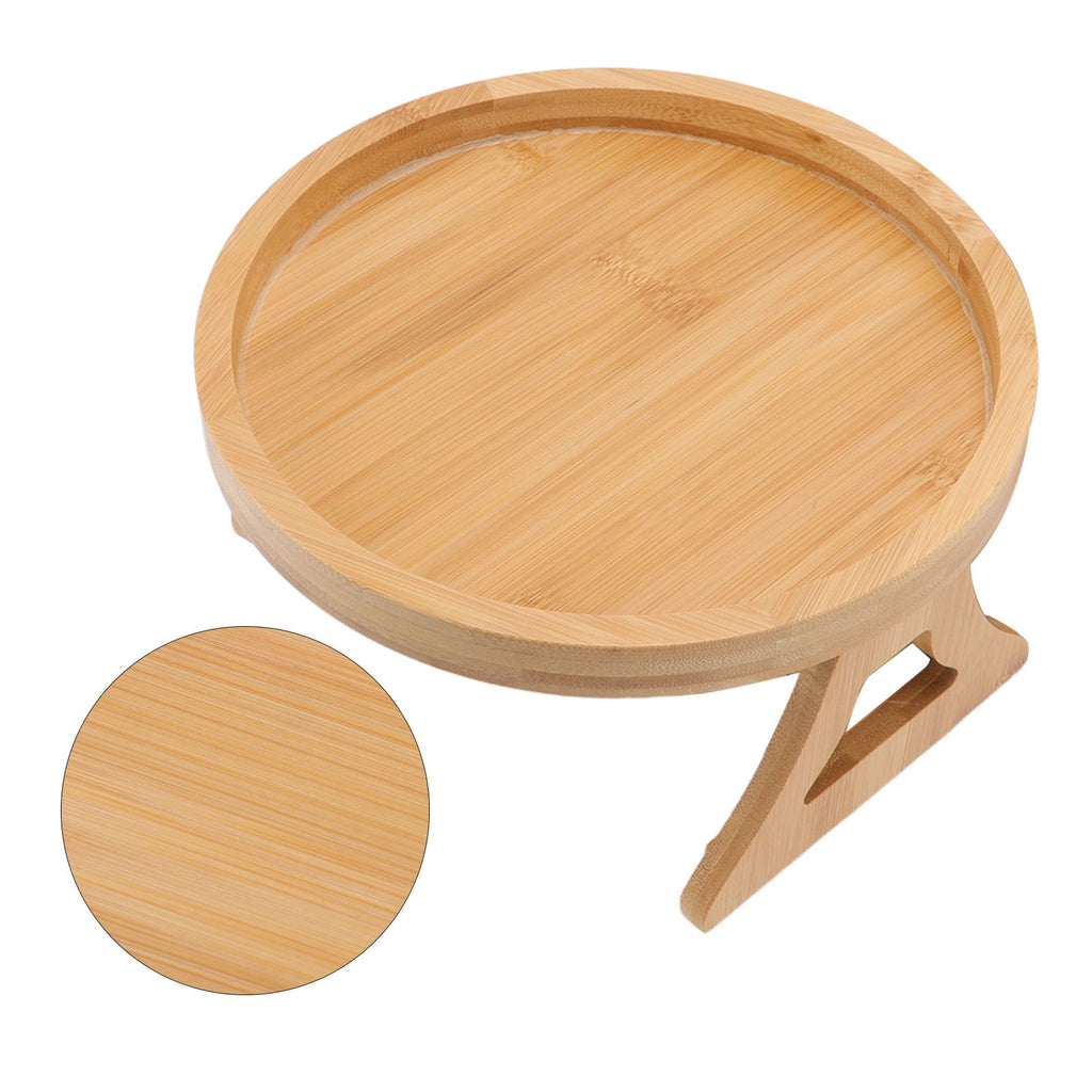 Sofa Tray Bamboo Wood Texture Armrest Couch Clip On Tray Table for Coffee Tea Snacks