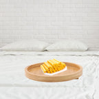 Sofa Tray Bamboo Wood Texture Armrest Couch Clip On Tray Table for Coffee Tea Snacks
