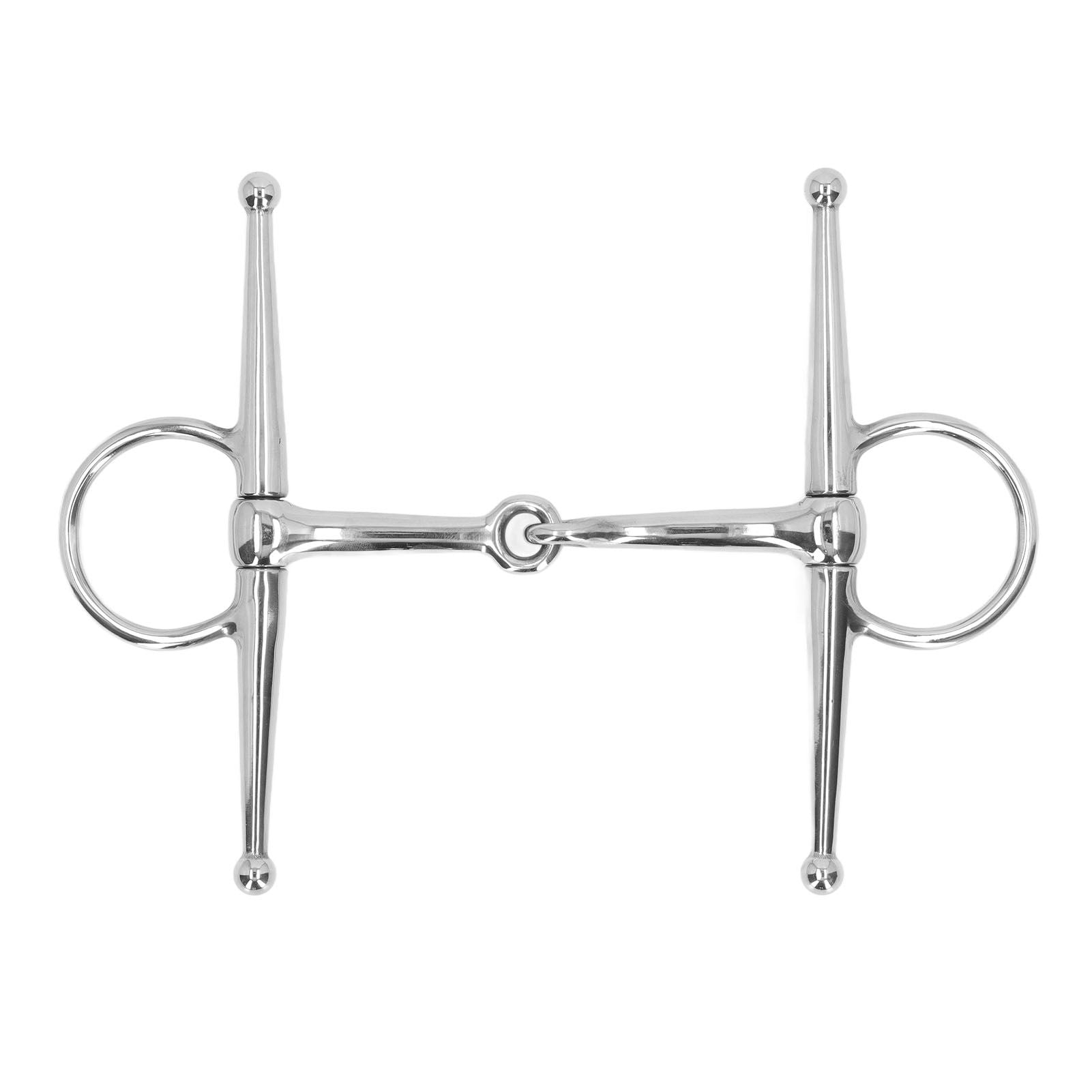 Full Cheek Horse Snaffle Bit Stainless Steel Ring Farm Jointed Bit for 125mm Horse Mouth