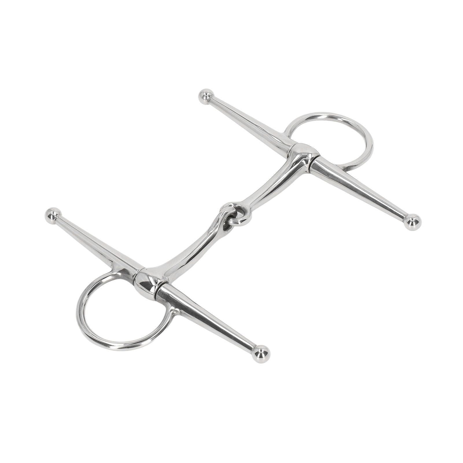 Full Cheek Horse Snaffle Bit Stainless Steel Ring Farm Jointed Bit for 125mm Horse Mouth