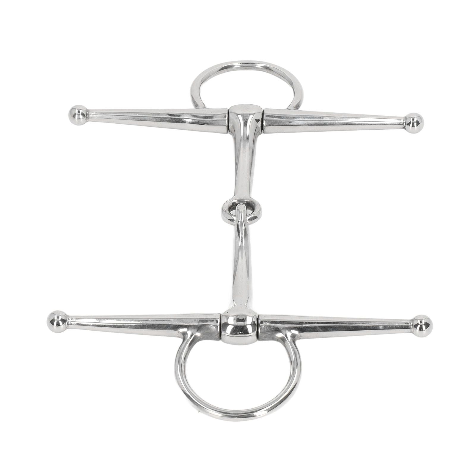 Full Cheek Horse Snaffle Bit Stainless Steel Ring Farm Jointed Bit for 125mm Horse Mouth
