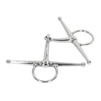 Full Cheek Horse Snaffle Bit Stainless Steel Ring Farm Jointed Bit for 125mm Horse Mouth