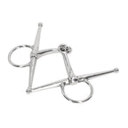 Full Cheek Horse Snaffle Bit Stainless Steel Ring Farm Jointed Bit for 125mm Horse Mouth