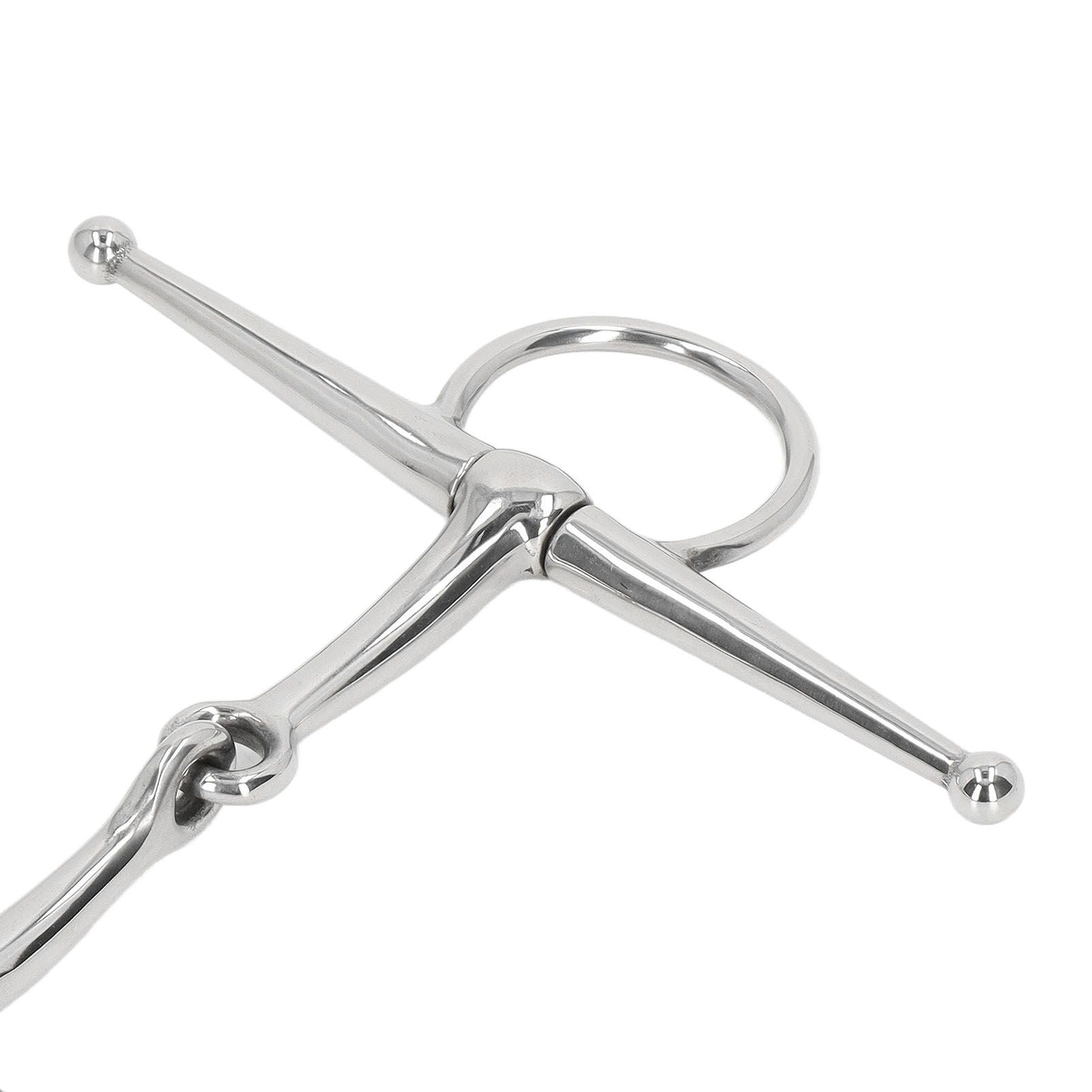 Full Cheek Horse Snaffle Bit Stainless Steel Ring Farm Jointed Bit for 125mm Horse Mouth