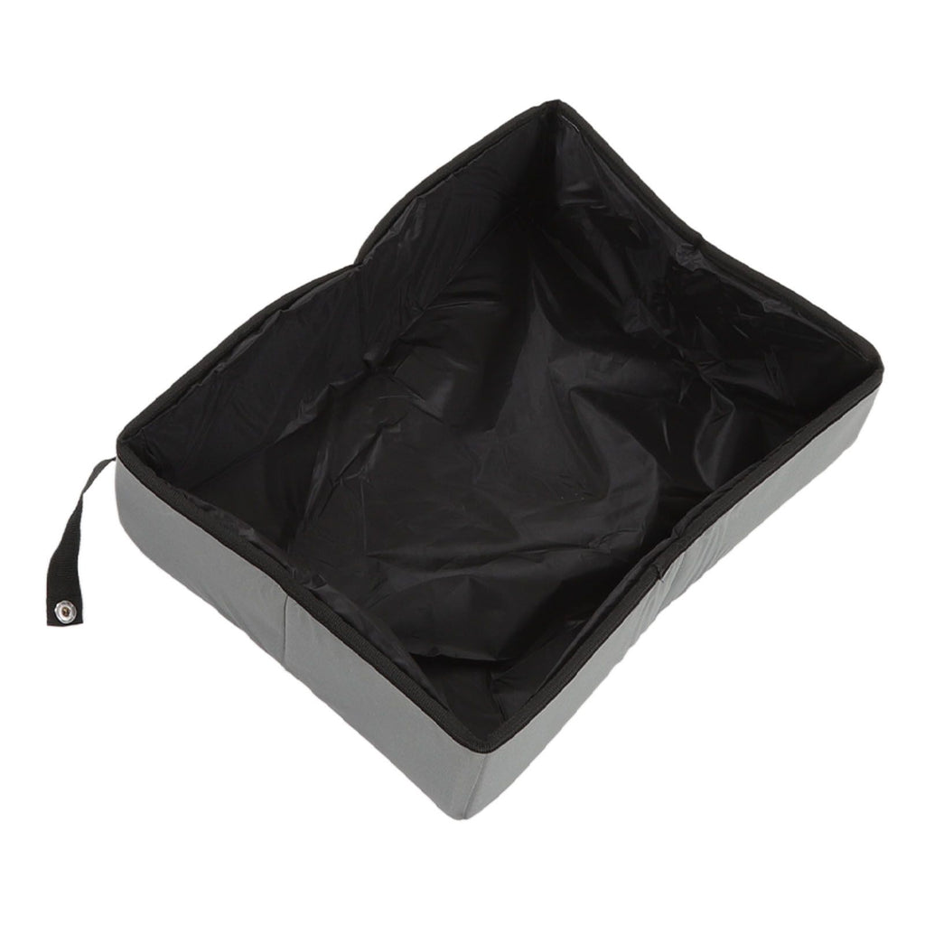 Collapsible Cat Litter Box Cloth Waterproof Outdoor Portable Cat Litter Box for Travel S Grey