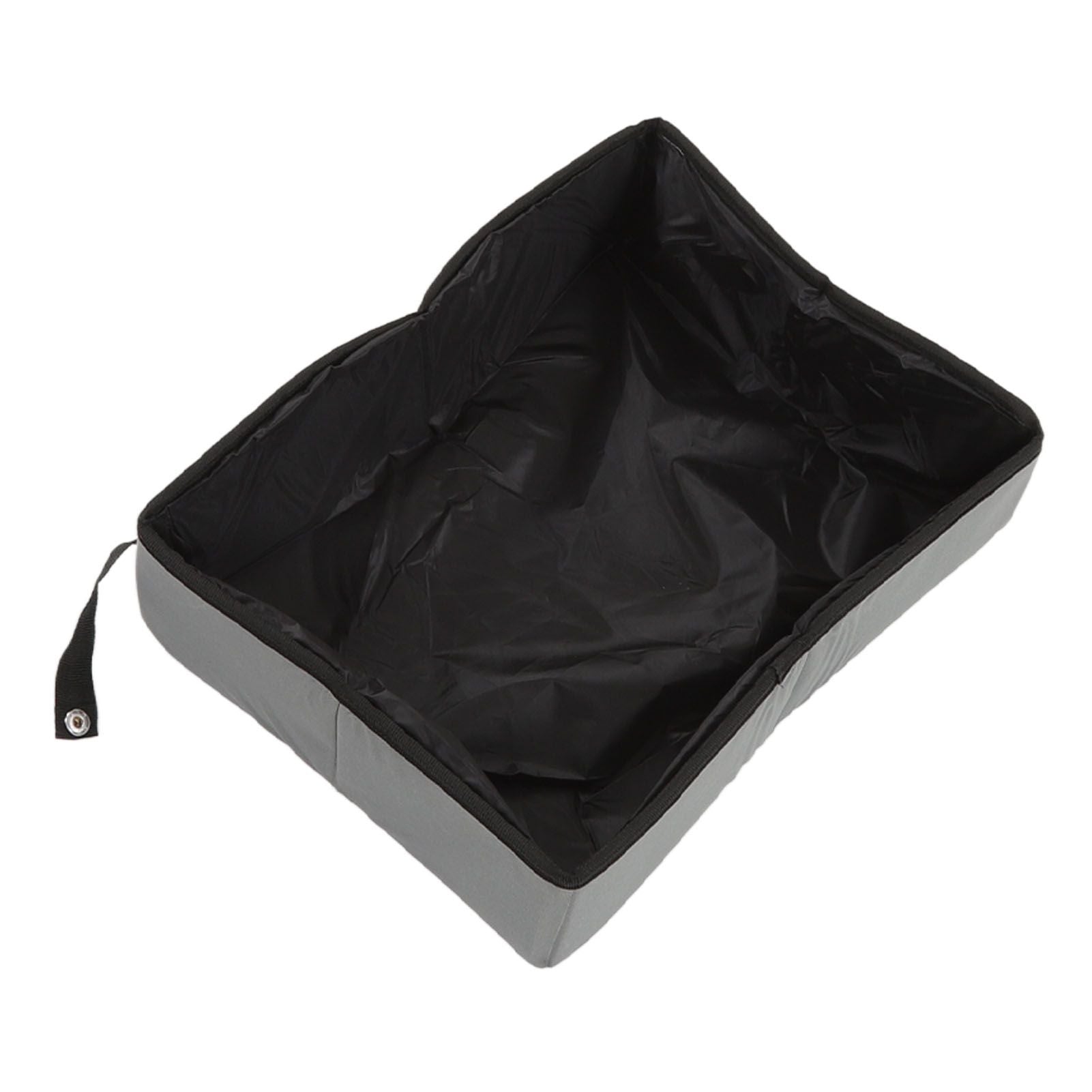 Collapsible Cat Litter Box Cloth Waterproof Outdoor Portable Cat Litter Box for Travel S Grey
