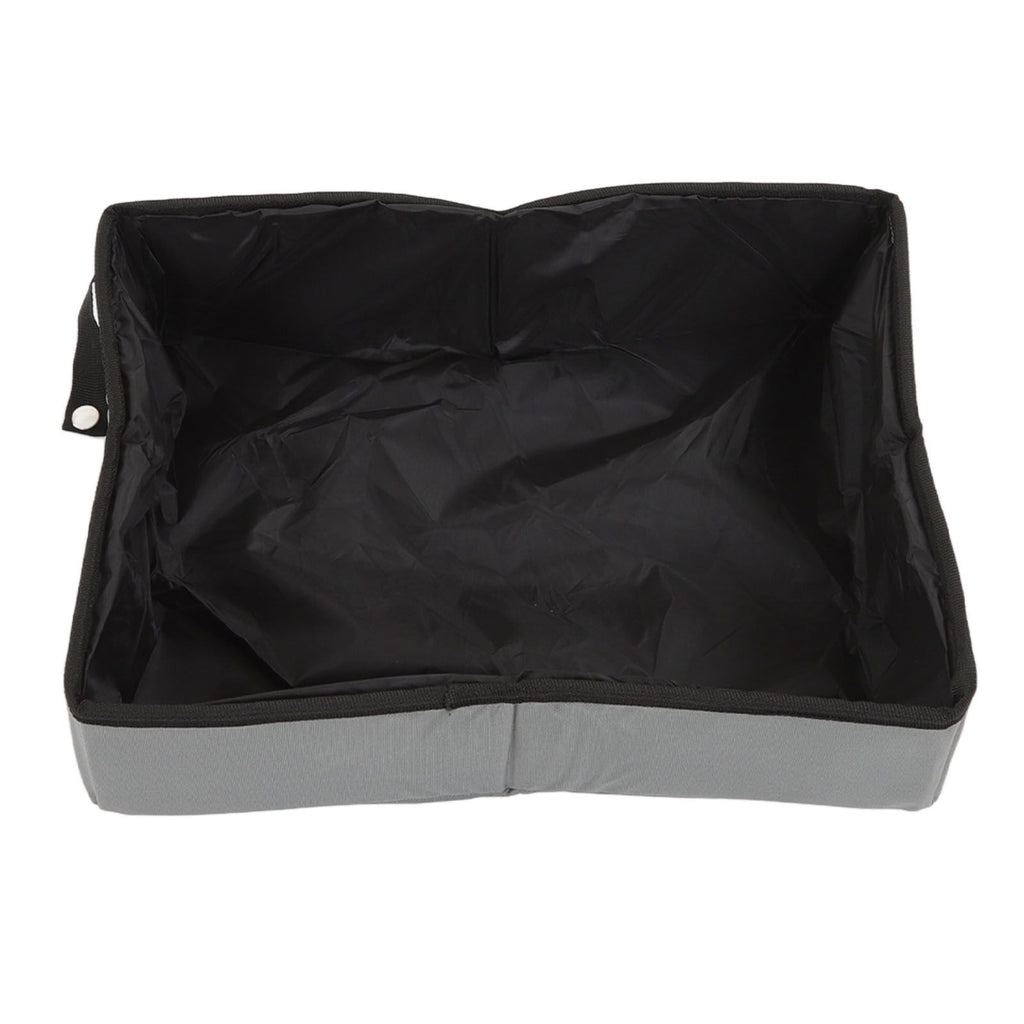 Collapsible Cat Litter Box Cloth Waterproof Outdoor Portable Cat Litter Box for Travel S Grey