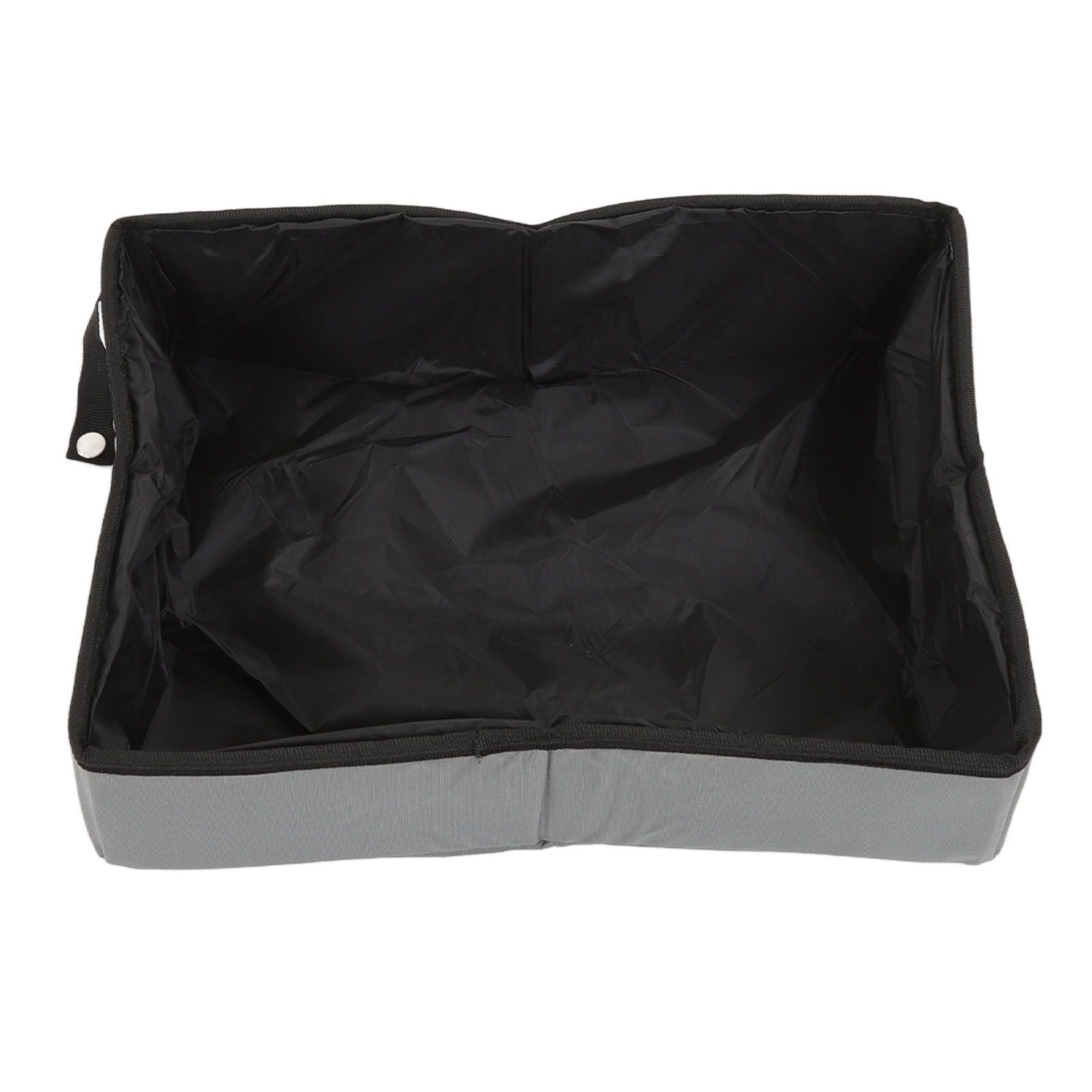 Collapsible Cat Litter Box Cloth Waterproof Outdoor Portable Cat Litter Box for Travel S Grey