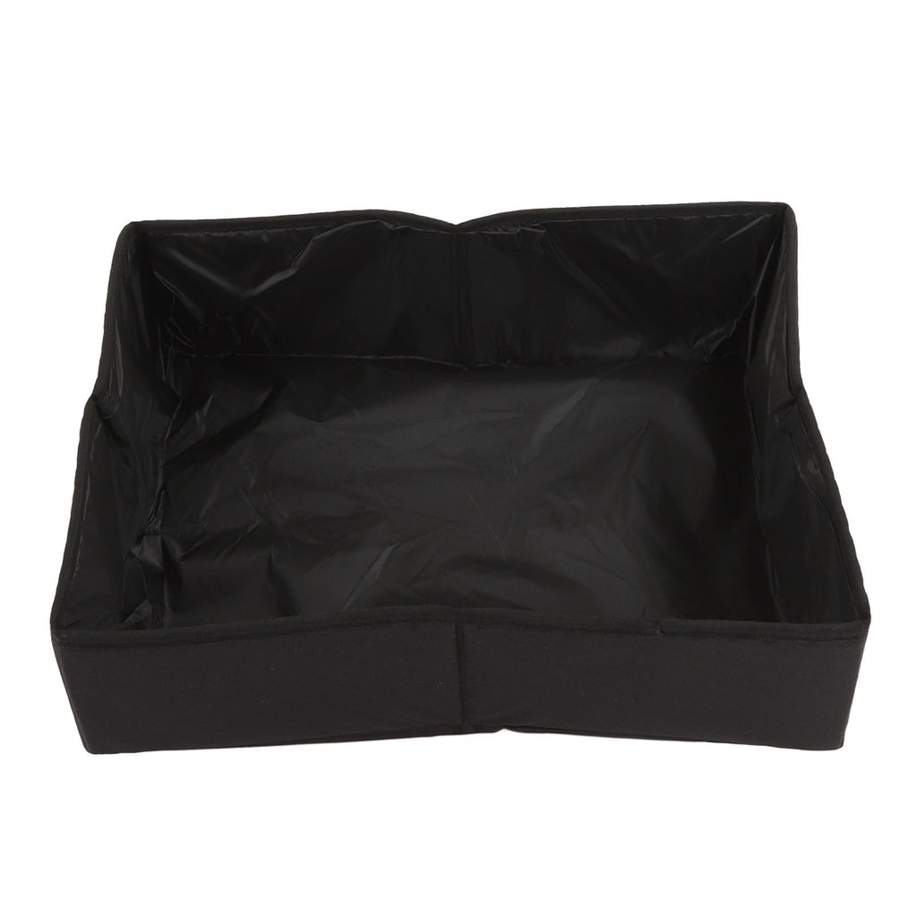 Collapsible Cat Litter Box Cloth Waterproof Outdoor Portable Cat Litter Box for Travel M Black