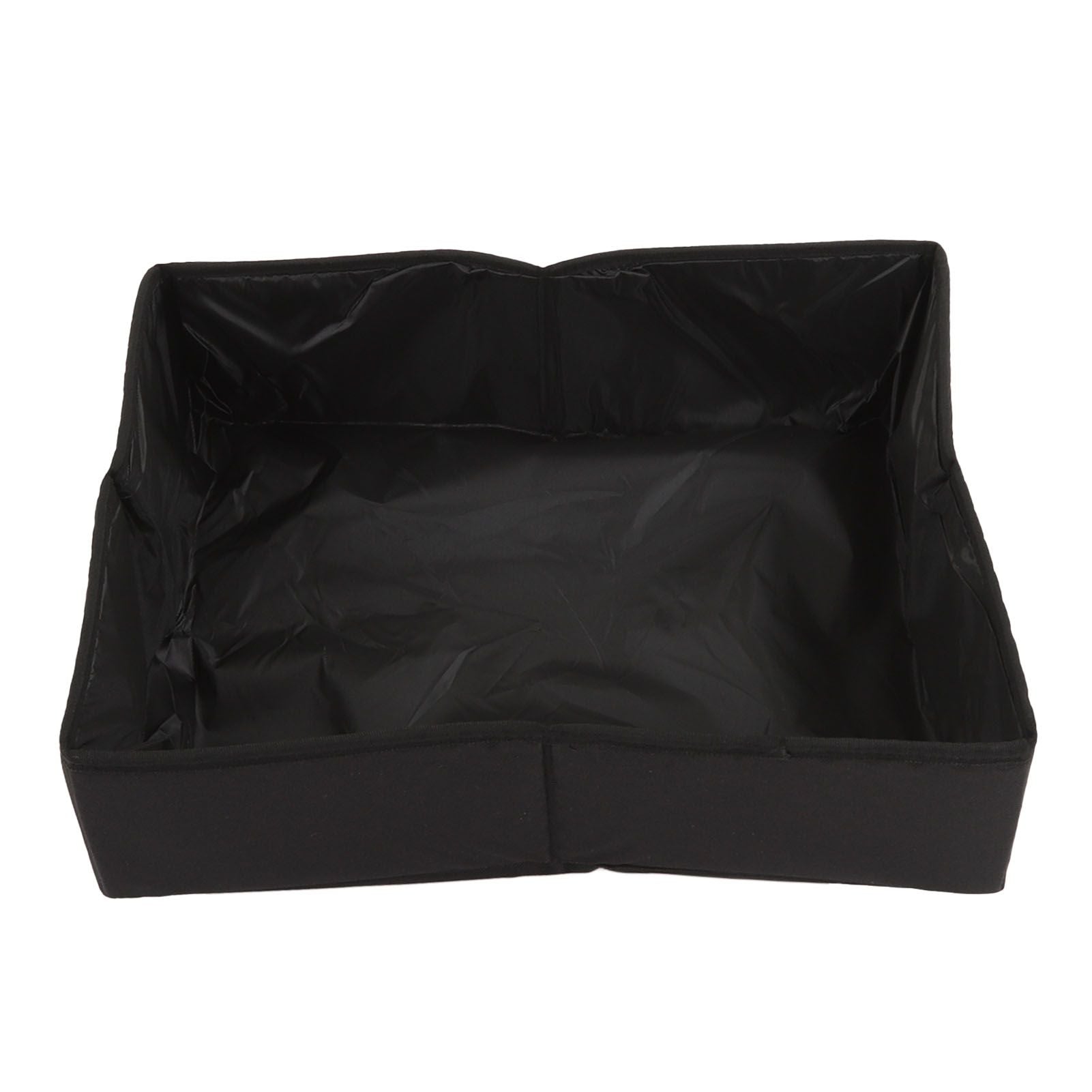 Collapsible Cat Litter Box Cloth Waterproof Outdoor Portable Cat Litter Box for Travel M Black