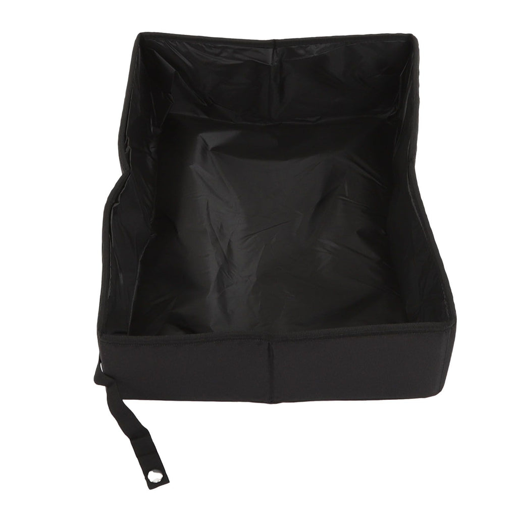 Collapsible Cat Litter Box Cloth Waterproof Outdoor Portable Cat Litter Box for Travel M Black