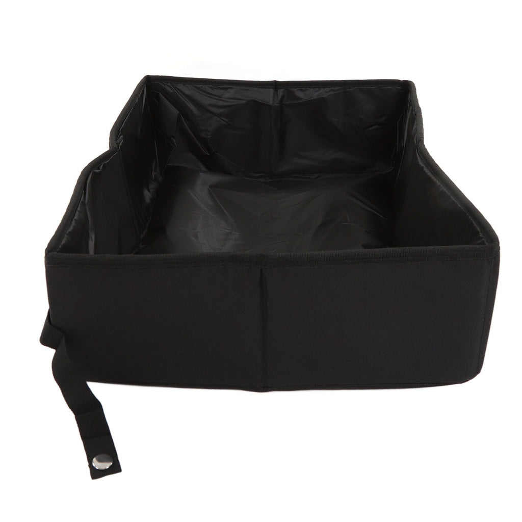 Collapsible Cat Litter Box Cloth Waterproof Outdoor Portable Cat Litter Box for Travel M Black