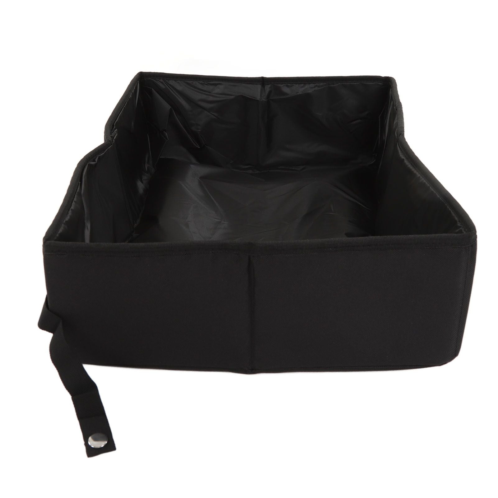 Collapsible Cat Litter Box Cloth Waterproof Outdoor Portable Cat Litter Box for Travel M Black