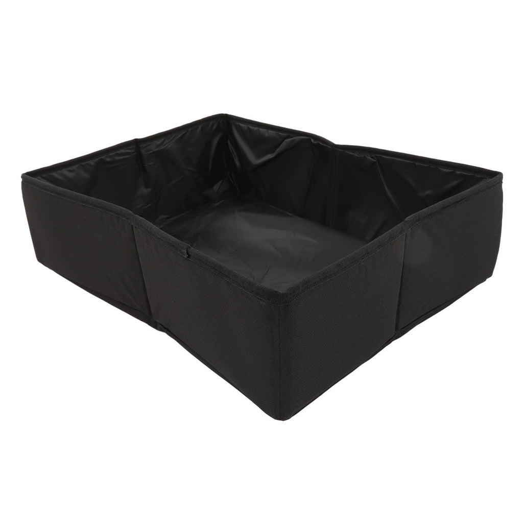 Collapsible Cat Litter Box Cloth Waterproof Outdoor Portable Cat Litter Box for Travel M Black
