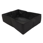 Collapsible Cat Litter Box Cloth Waterproof Outdoor Portable Cat Litter Box for Travel M Black