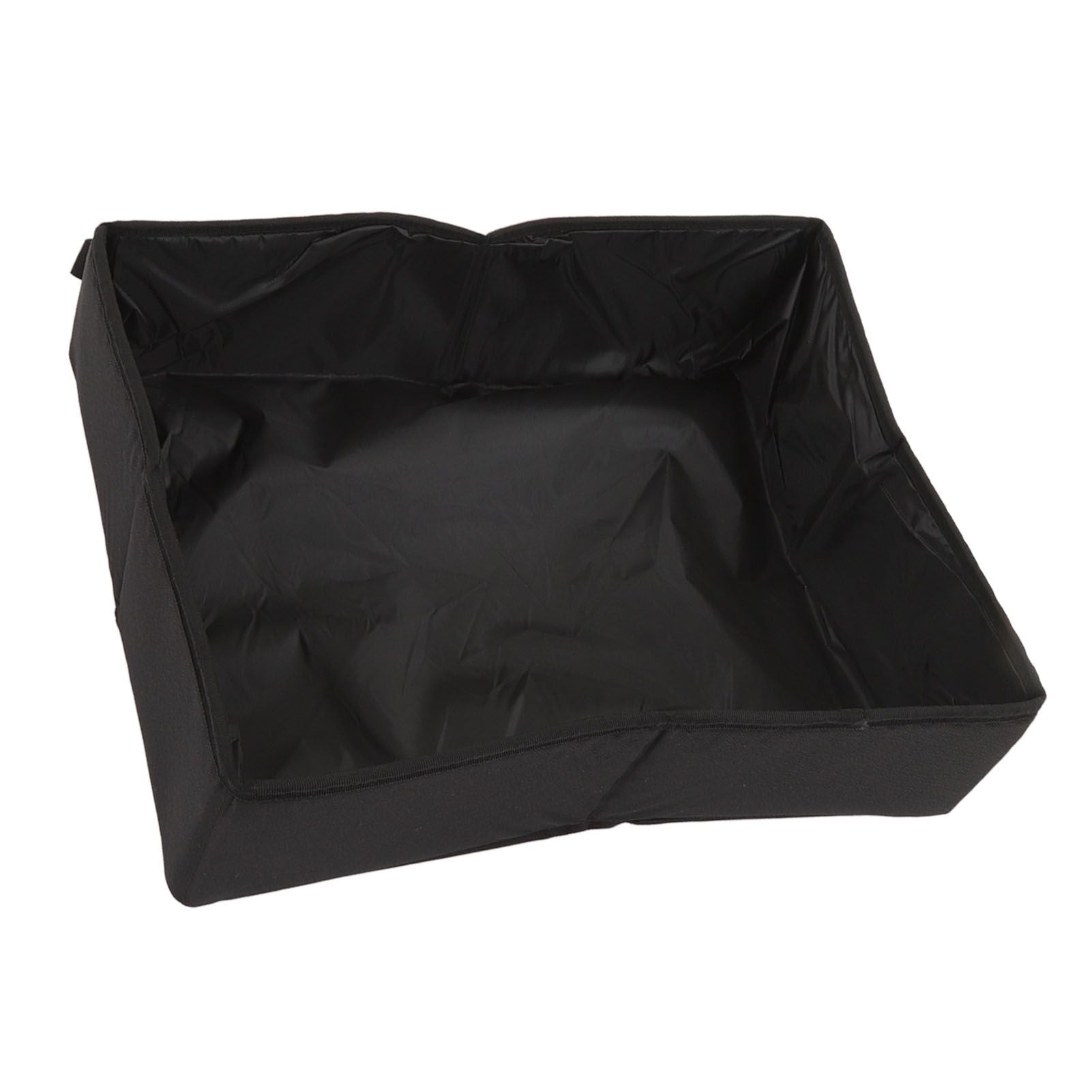 Collapsible Cat Litter Box Cloth Waterproof Outdoor Portable Cat Litter Box for Travel M Black
