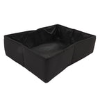 Collapsible Cat Litter Box Cloth Waterproof Outdoor Portable Cat Litter Box for Travel M Black