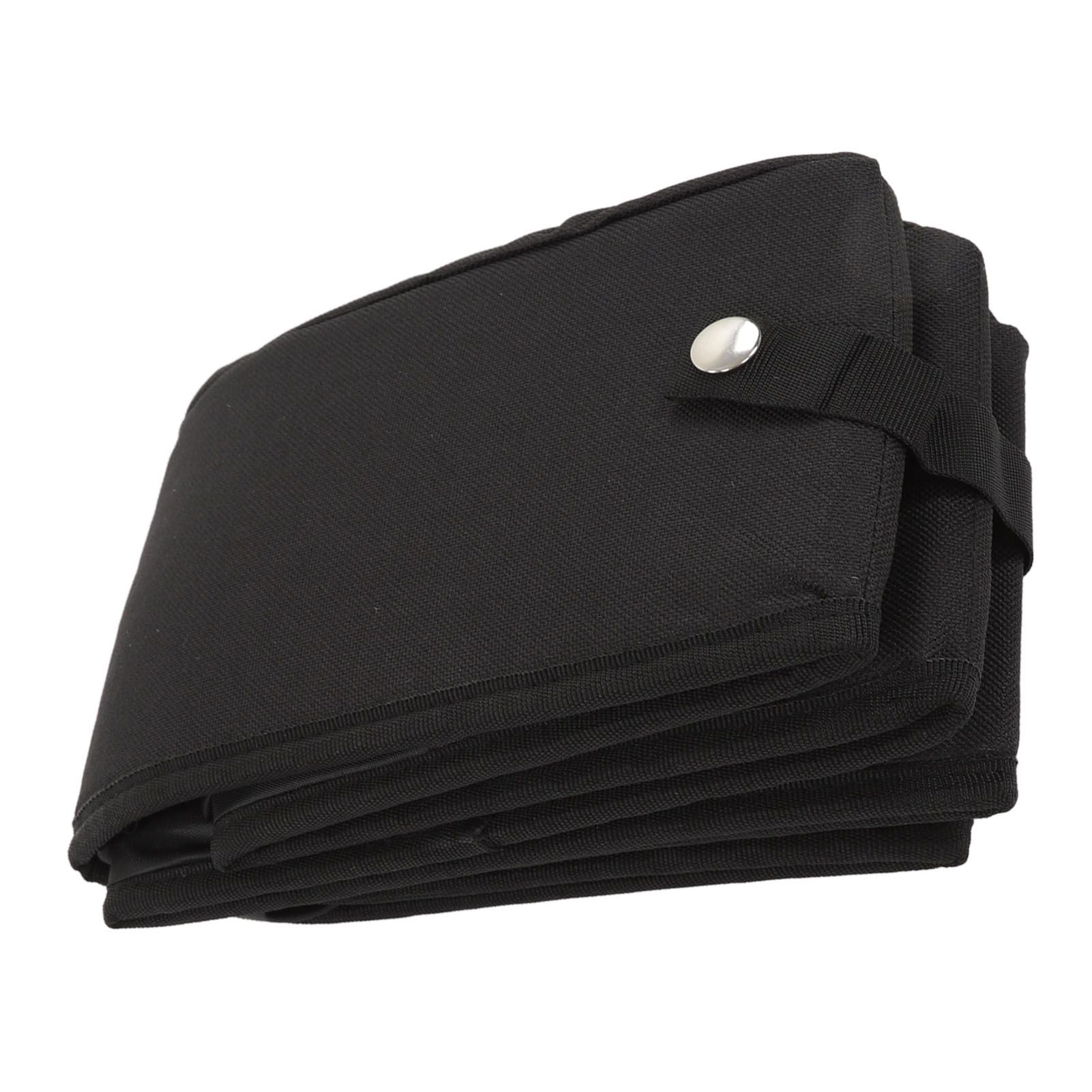Collapsible Cat Litter Box Cloth Waterproof Outdoor Portable Cat Litter Box for Travel M Black