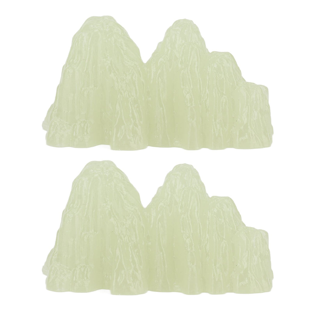 2Pcs Green Fluorite Mineral Crystal Specimen Desktop Simulation Super Bright Luminous Decorative Rockery Fish Tank Landscaping Ornament 02 Style