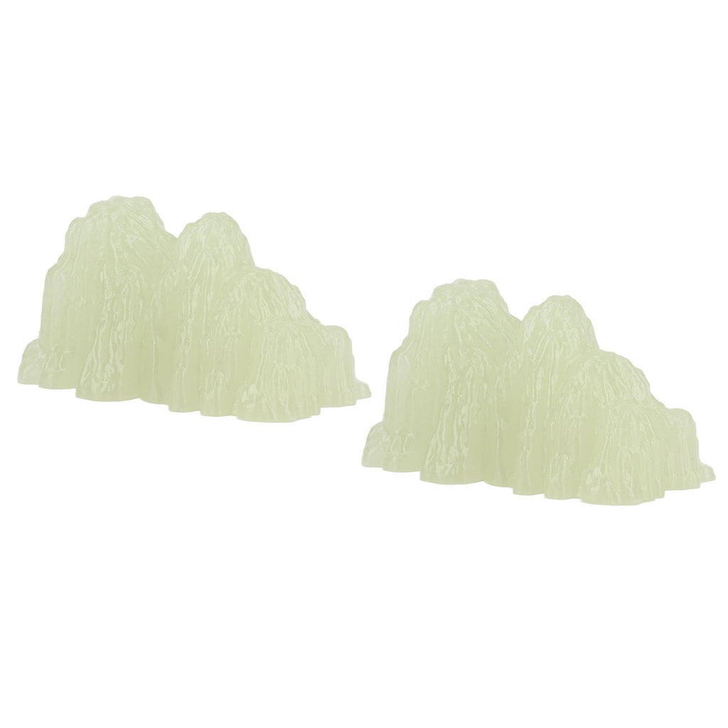 2Pcs Green Fluorite Mineral Crystal Specimen Desktop Simulation Super Bright Luminous Decorative Rockery Fish Tank Landscaping Ornament 02 Style