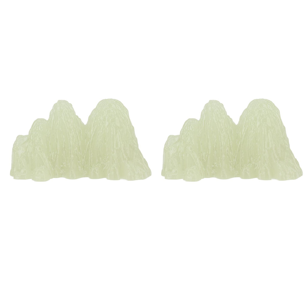 2Pcs Green Fluorite Mineral Crystal Specimen Desktop Simulation Super Bright Luminous Decorative Rockery Fish Tank Landscaping Ornament 02 Style