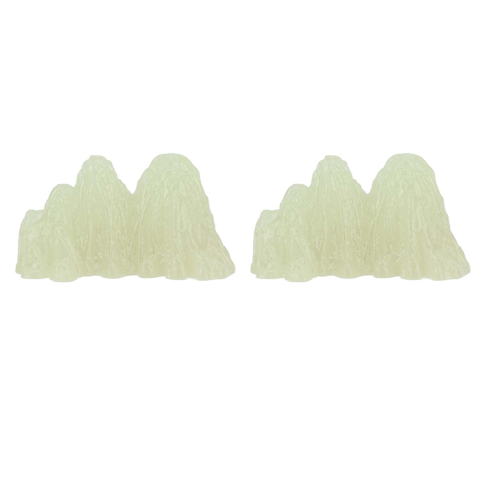 2Pcs Green Fluorite Mineral Crystal Specimen Desktop Simulation Super Bright Luminous Decorative Rockery Fish Tank Landscaping Ornament 02 Style