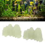 2Pcs Green Fluorite Mineral Crystal Specimen Desktop Simulation Super Bright Luminous Decorative Rockery Fish Tank Landscaping Ornament 02 Style
