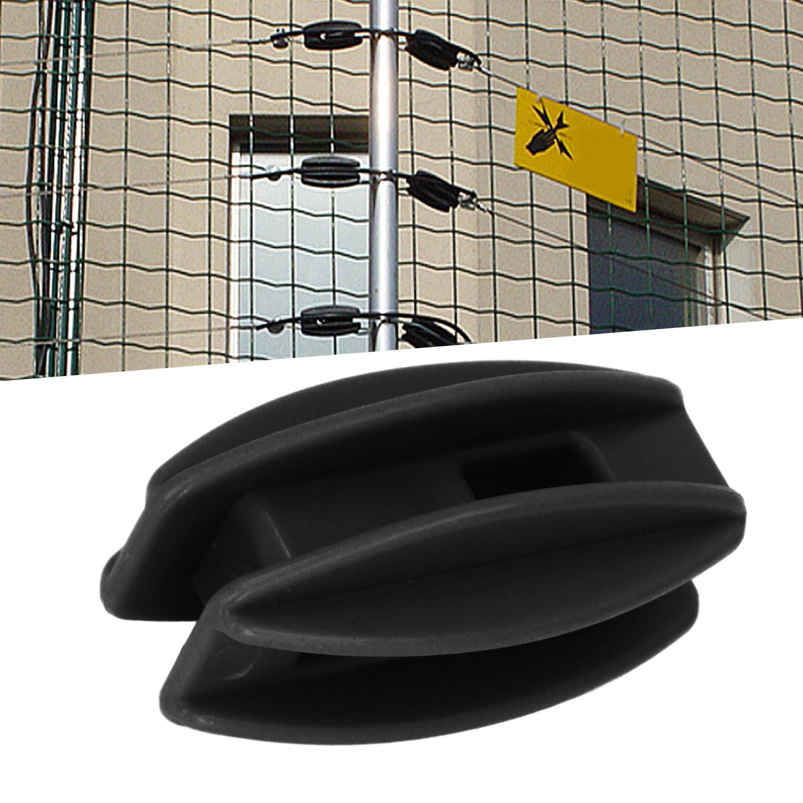 100PCS Electric Fence Insulator Weather Resistant ABS Square Tube Post Insulator for Steel Wire Black