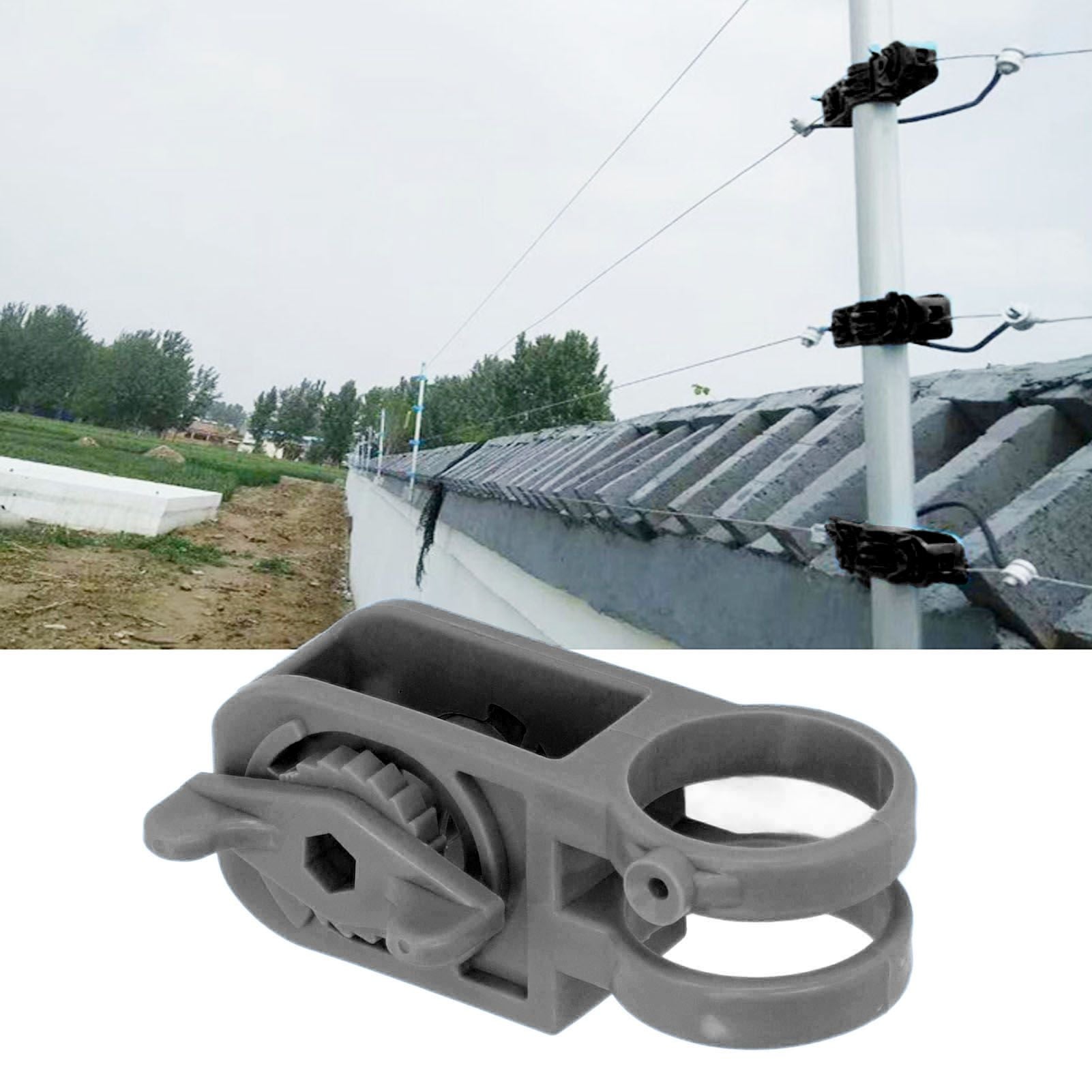 40Pcs Electric Fence Insulator Tightener Firmly Fixing Corrosion Resistance Tube Post Insulator Tensioner Black