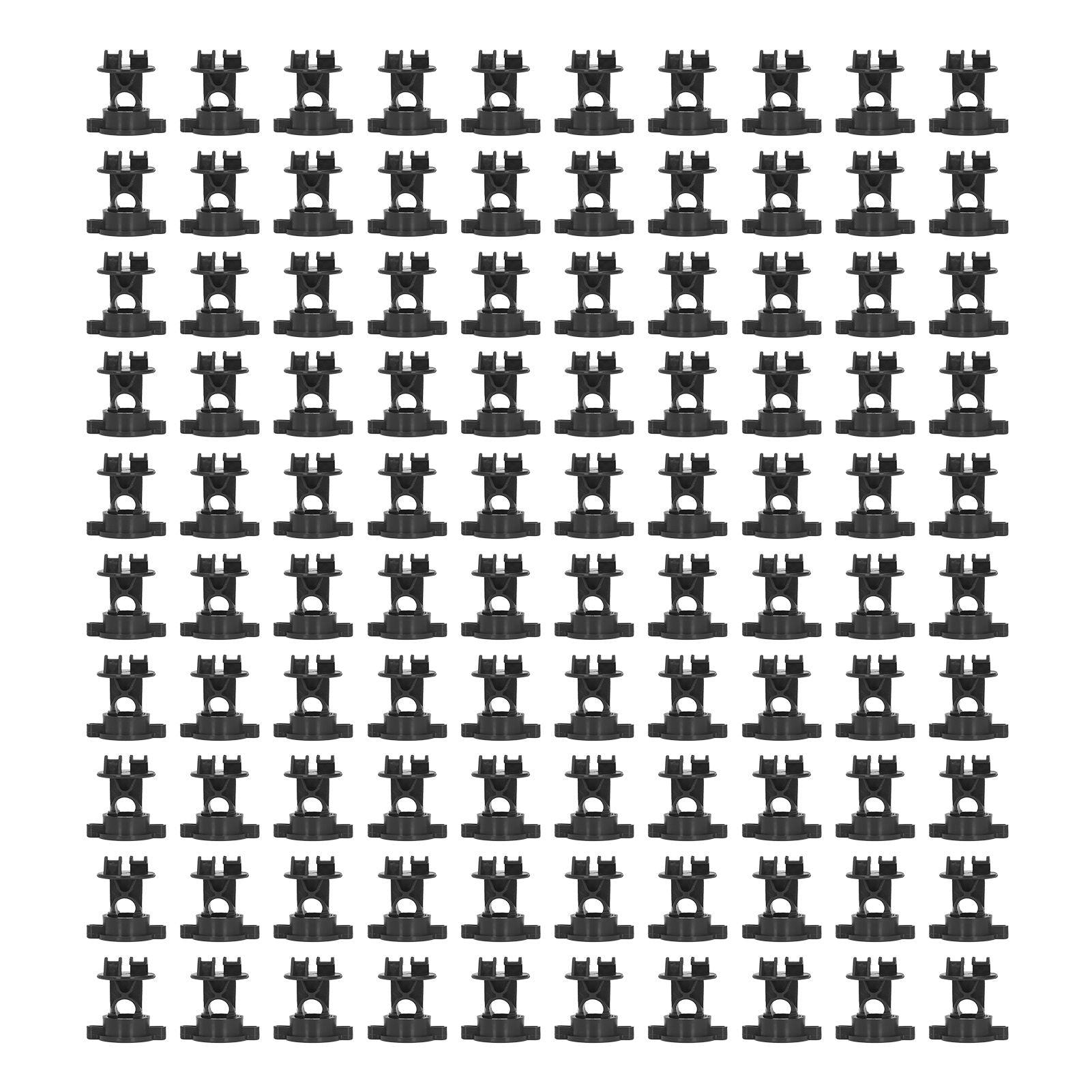 100pcs Insulator ABS 55mm Length 48mm Width Bolt Type Insulators for Electric Fence Agricultural Garden Black