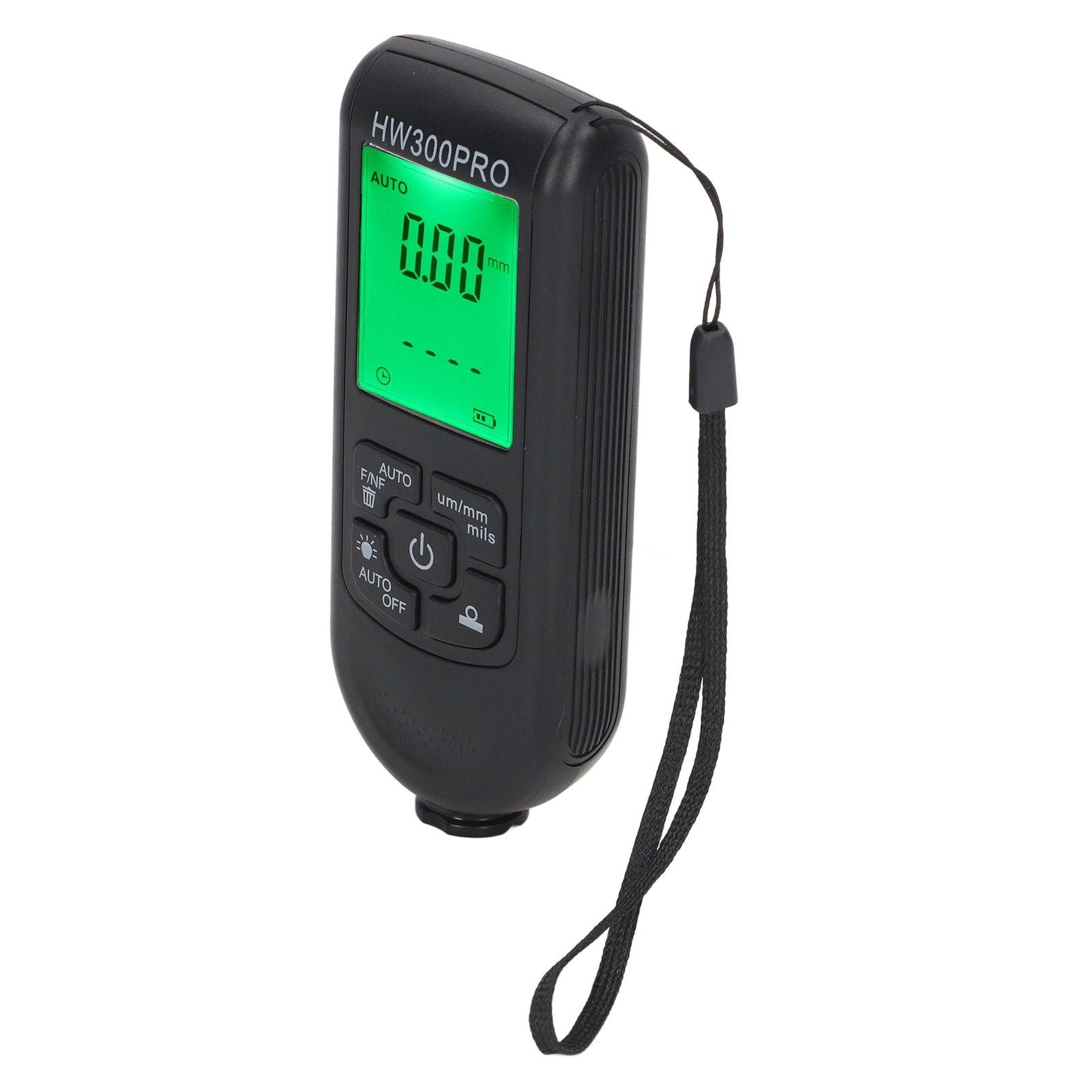 Digital Coating Thickness Gauge ABS with Portable Rope Automatic Shutdown Function Paint Coating Meter for Outdoor Black
