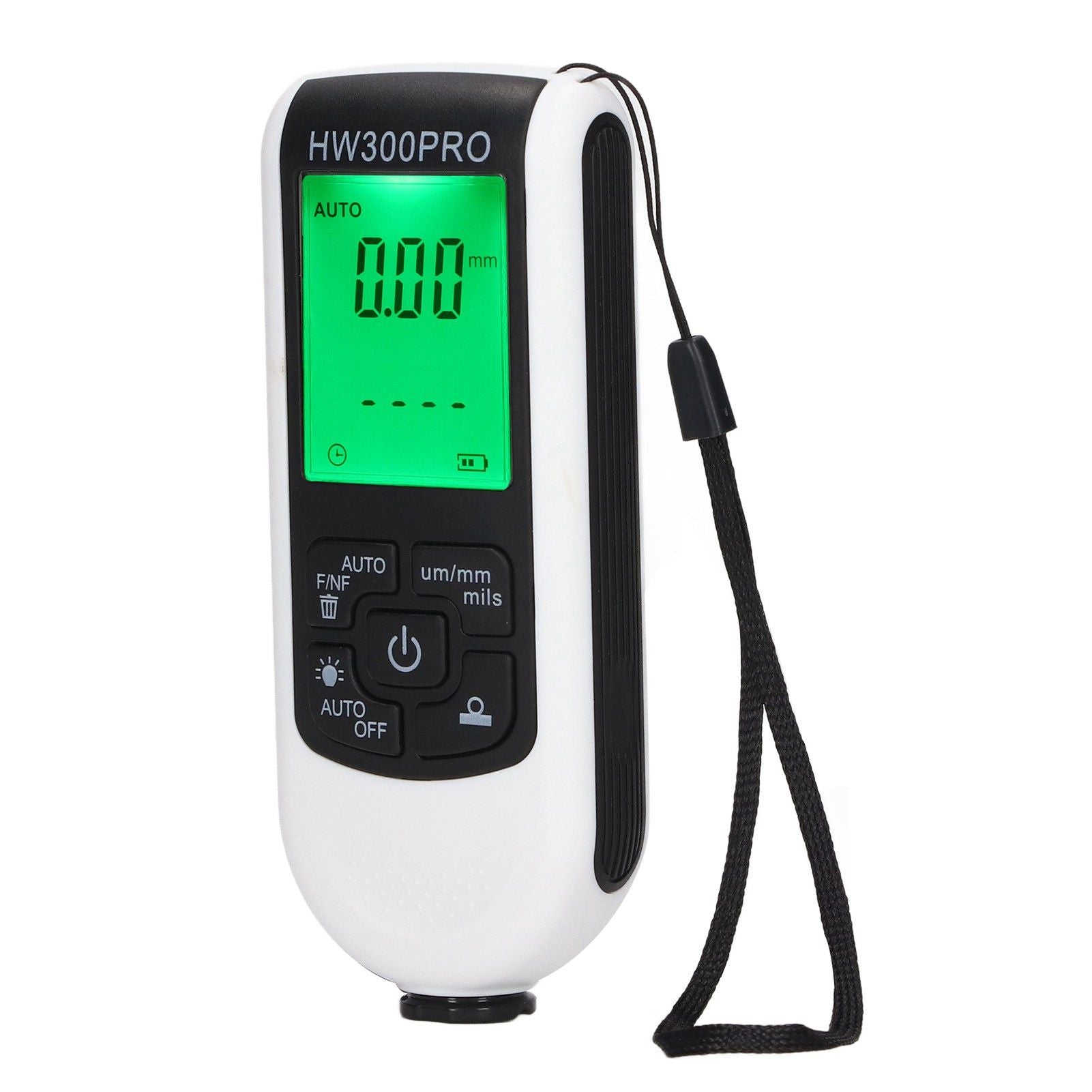 Digital Coating Thickness Gauge ABS with Portable Rope Automatic Shutdown Function Paint Coating Meter for Outdoor White