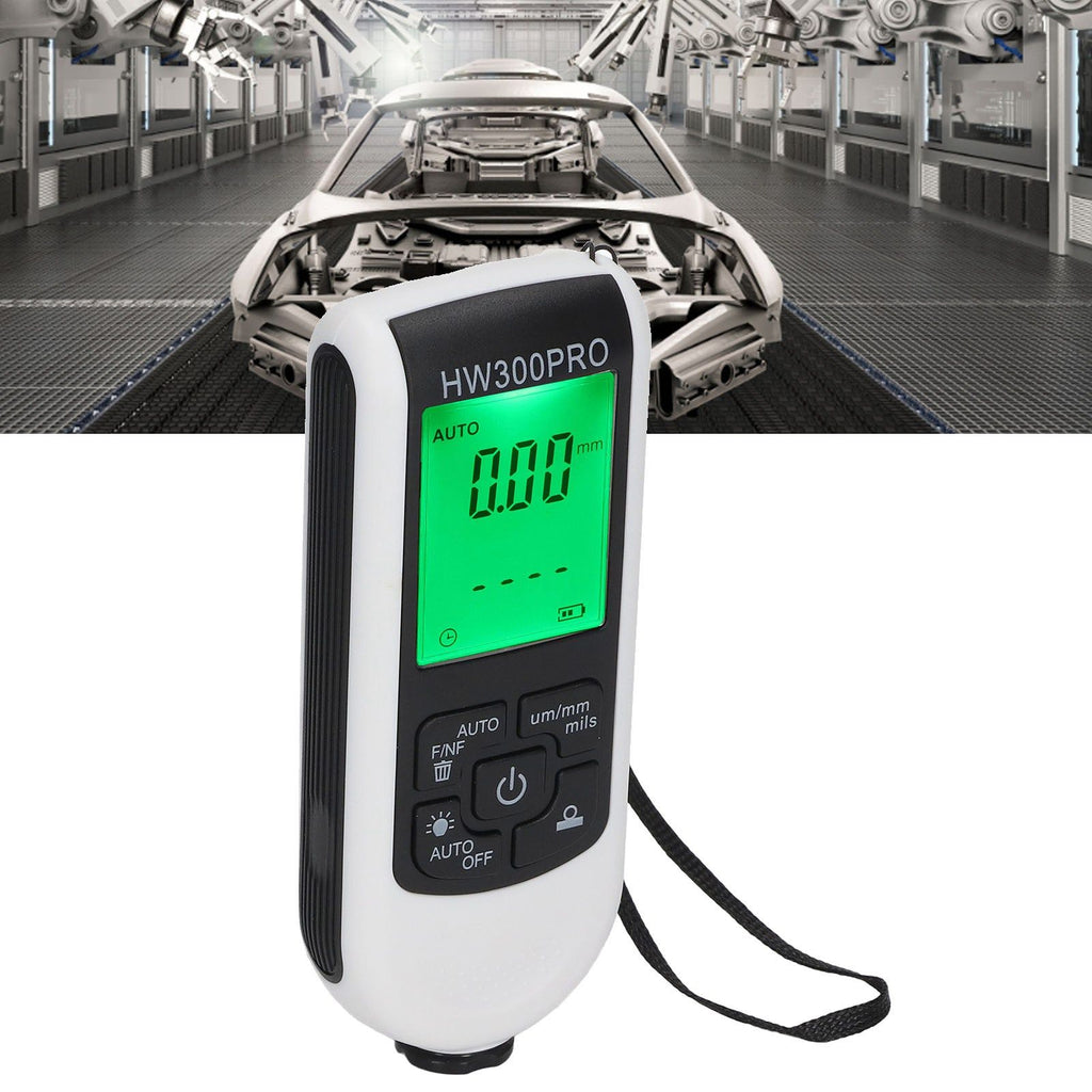 Digital Coating Thickness Gauge ABS with Portable Rope Automatic Shutdown Function Paint Coating Meter for Outdoor White