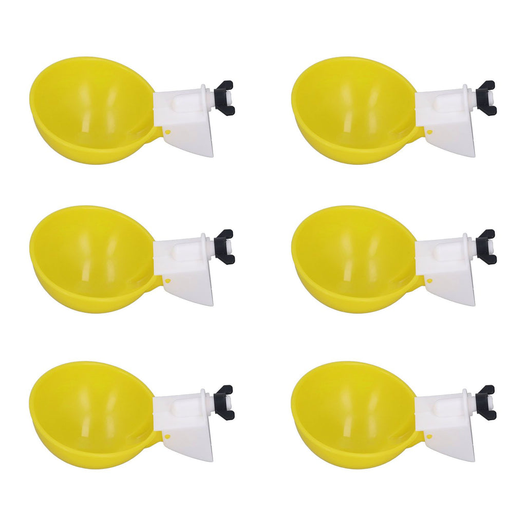 9pcs Chicken Water Cups Yellow Poultry Automatic Drinking Bowl Water Cups Feeder Waterer for Chicken Duck Goose Quail