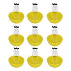 9pcs Chicken Water Cups Yellow Poultry Automatic Drinking Bowl Water Cups Feeder Waterer for Chicken Duck Goose Quail