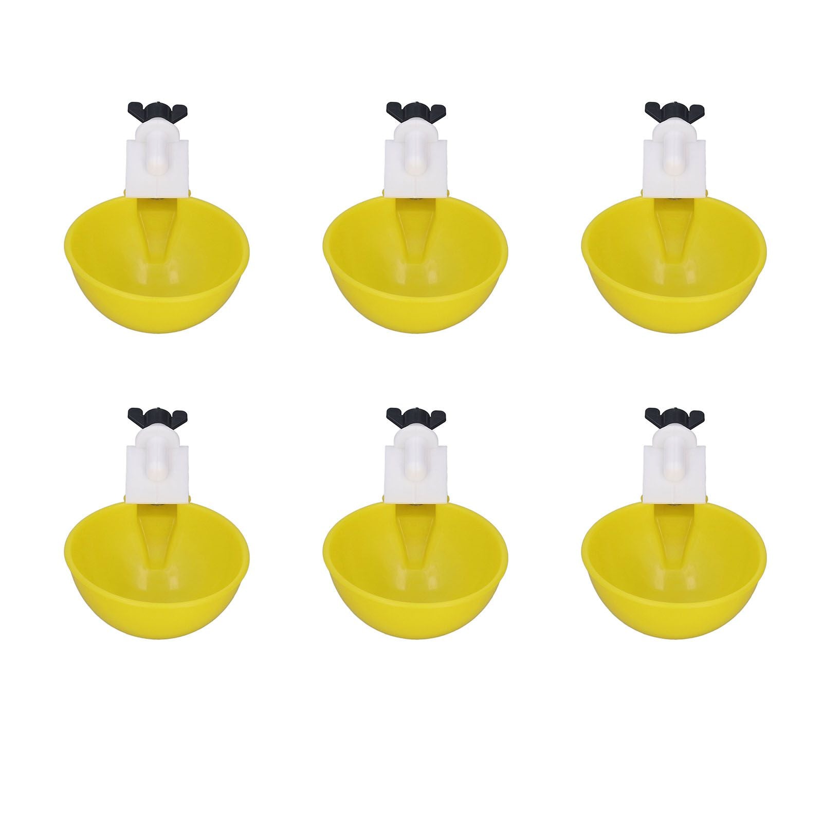 9pcs Chicken Water Cups Yellow Poultry Automatic Drinking Bowl Water Cups Feeder Waterer for Chicken Duck Goose Quail