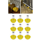 9pcs Chicken Water Cups Yellow Poultry Automatic Drinking Bowl Water Cups Feeder Waterer for Chicken Duck Goose Quail