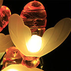 Solar Bee String Lights Outdoor Led Honeybee Fairy Lights Waterproof Solar Bumble Bee Lights for Garden Christmas Decor Warm White 5 Meters 20 Lights(Dual Function)
