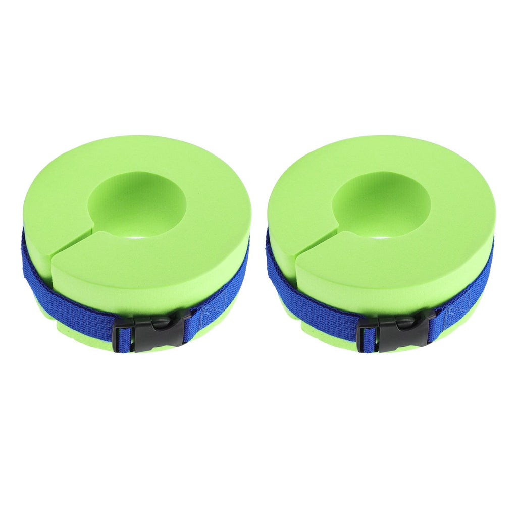 2 Pcs Thicken Baby Swim Cuffs EVA Children's Swimming Buoyancy Foam Arm Ring Kid's Swmming Equipment Green Belt