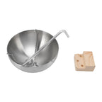 Sauna Bowl Stainless Steel Hanging Aromatherapy Oil Cup with Wooden Block for Sauna Room L 20cm
