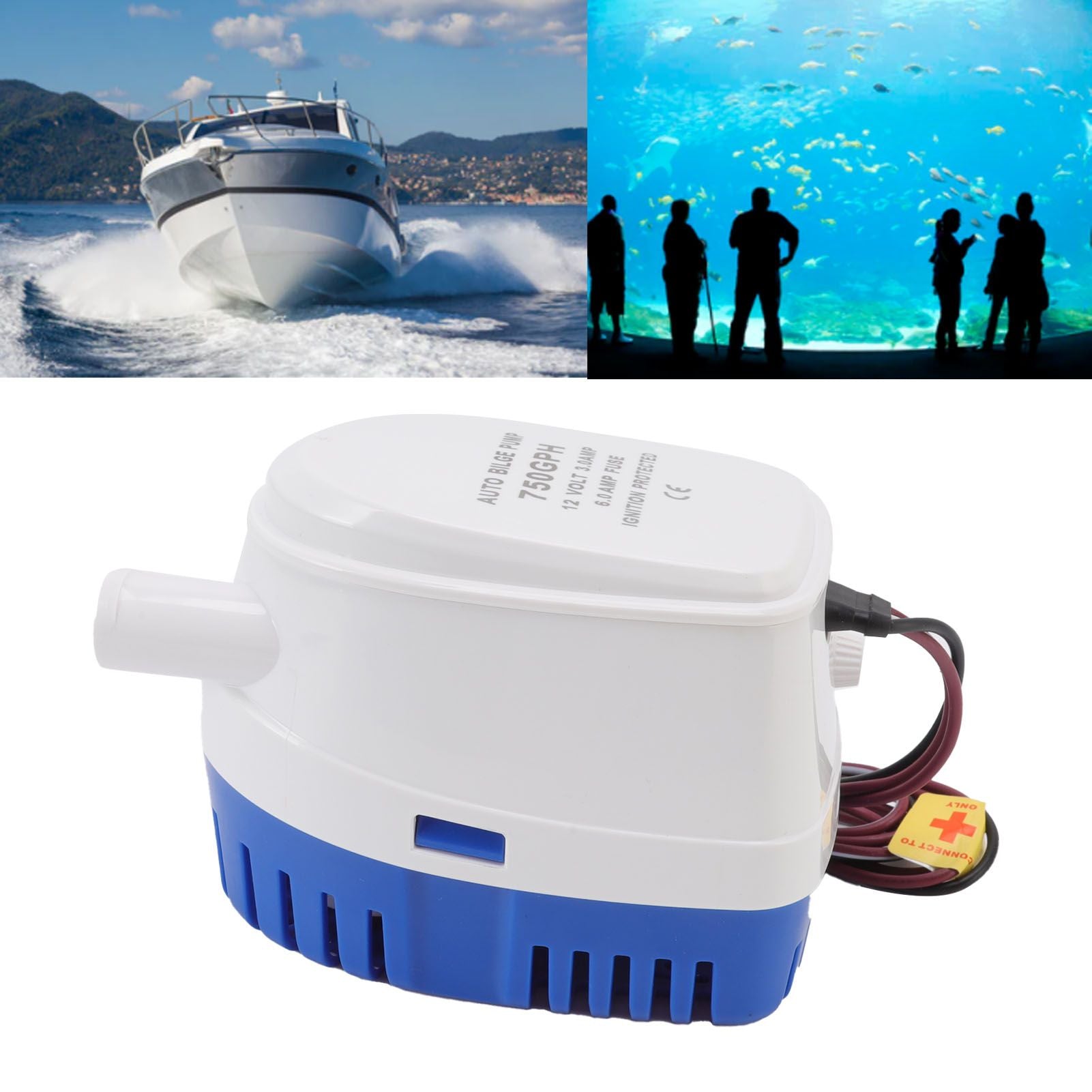 Auto Bilge Pump Impact Resistance Mini Multifunctional DC Submersible Pump with Float Switch 12V 3A 6A Fuse