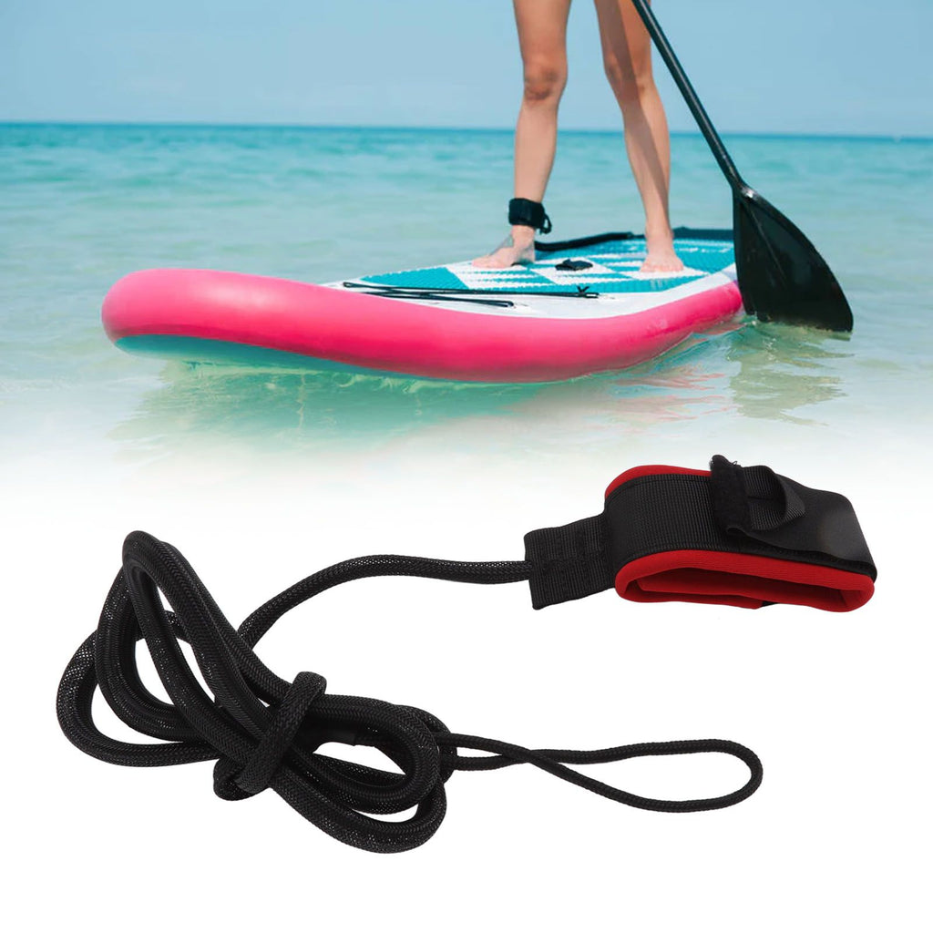 Surfboard Foot Rope Adjustable Ankle Cuffs Paddle Board Safety Lifeline Outdoor Accessories Black and Red