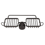 Faucet Storage Shelf Aluminum Plastic Two Containers with Towel Rod for Sponge Rag Kitchen Bathroom Black