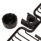 Faucet Storage Shelf Aluminum Plastic Two Containers with Towel Rod for Sponge Rag Kitchen Bathroom Black