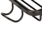 Faucet Storage Shelf Aluminum Plastic Two Containers with Towel Rod for Sponge Rag Kitchen Bathroom Black