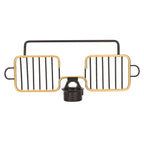 Faucet Storage Shelf Aluminum Plastic Two Containers with Towel Rod for Sponge Rag Kitchen Bathroom Black Gold