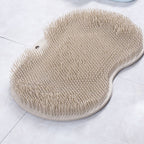 Foot Massager Scrubber Mat TPR Foldable Hook Foot Scrubber Cleaner Brush With Suction Cup Brown