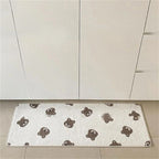 Bathroom Door Mat PVC Environment Friendly Squared Antiskid Soft Kitchen Floor Mat for Home Little Bear 40x60cm/15.7x23.6in
