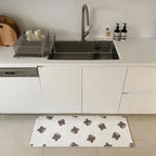 Bathroom Door Mat PVC Environment Friendly Squared Antiskid Soft Kitchen Floor Mat for Home Little Bear 40x60cm/15.7x23.6in